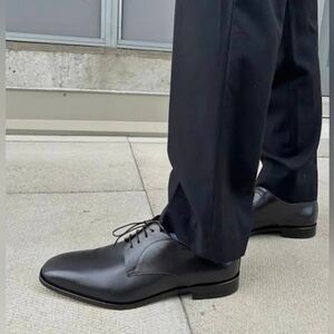 Classic Black Leather Derby Shoes for Men